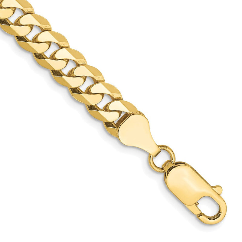10K Gelbgold 6.25mm Flach Abgeschrägt Panzer Gliederarmband