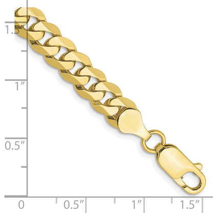 10K Gelbgold 6.75mm Flach Abgeschrägt Panzer Gliederarmband