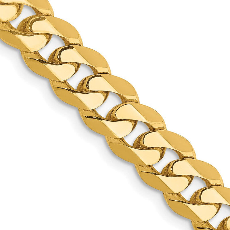 10K Gelbgold 6.75mm Flach Abgeschrägt Panzer Halskette