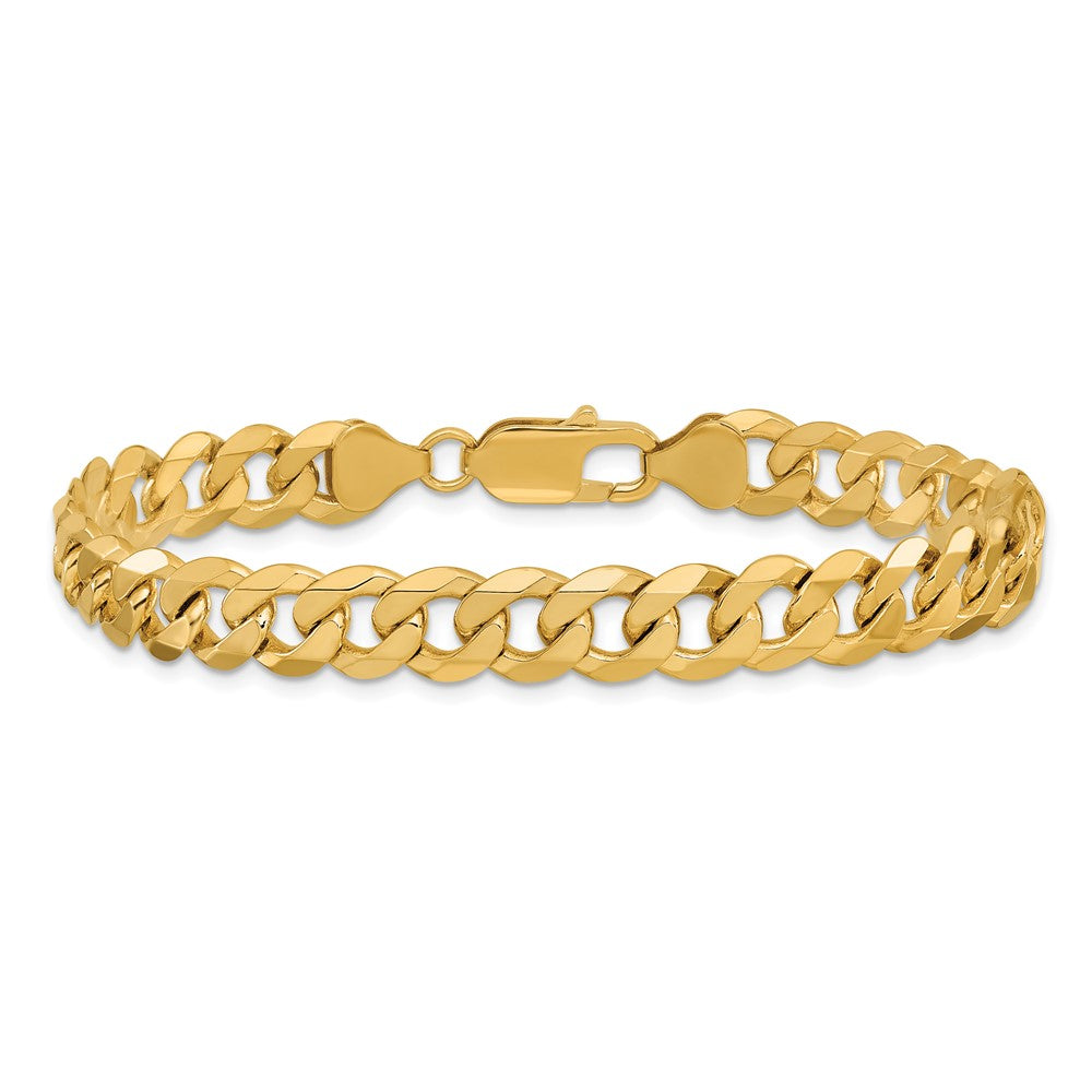 10K Gelbgold 7.75mm Flach Abgeschrägt Panzer Gliederarmband