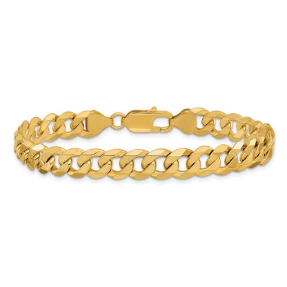 10K Gelbgold 7.75mm Flach Abgeschrägt Panzer Gliederarmband