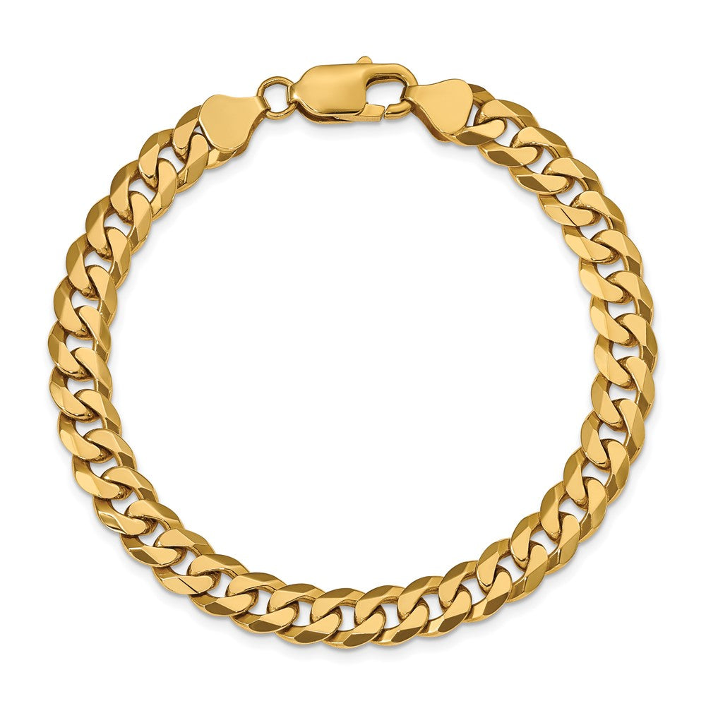 10K Gelbgold 7.75mm Flach Abgeschrägt Panzer Gliederarmband