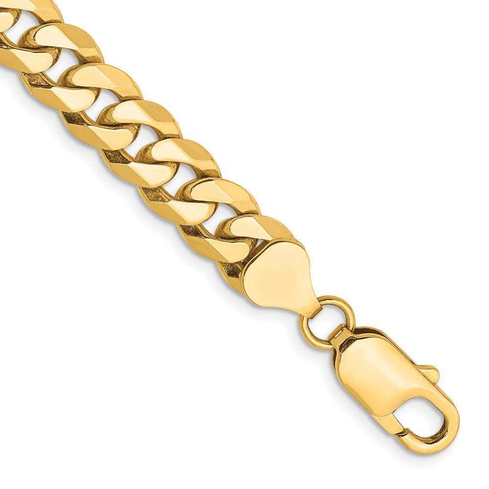 10K Gelbgold 7.75mm Flach Abgeschrägt Panzer Gliederarmband