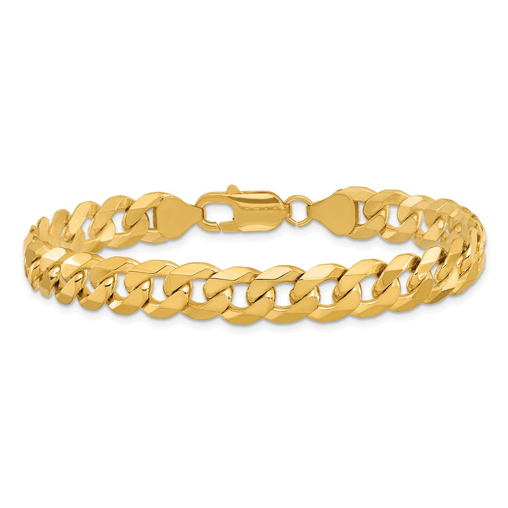 10K Gelbgold 8.25mm Flach Abgeschrägt Panzer Gliederarmband