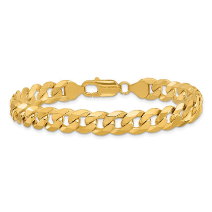 10K Gelbgold 8.25mm Flach Abgeschrägt Panzer Gliederarmband