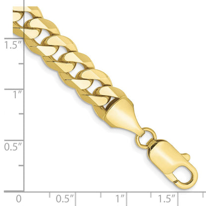 10K Gelbgold 8.25mm Flach Abgeschrägt Panzer Gliederarmband