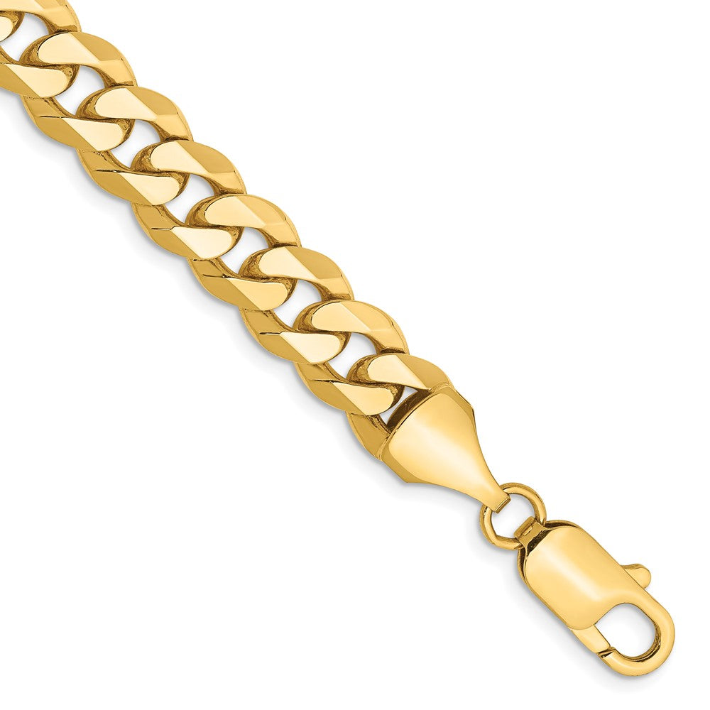 10K Gelbgold 8.25mm Flach Abgeschrägt Panzer Gliederarmband