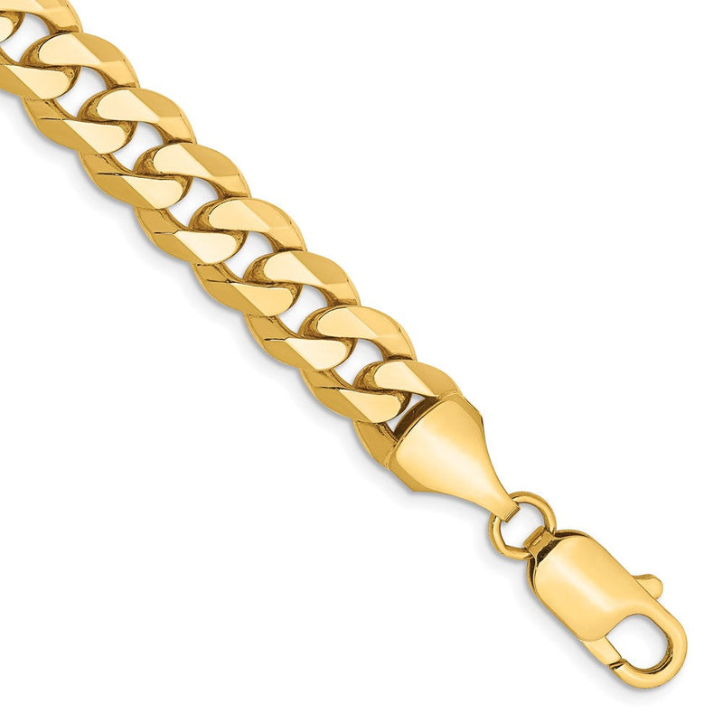10K Gelbgold 8.25mm Flach Abgeschrägt Panzer Gliederarmband