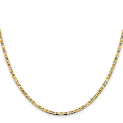 10K Gelbgold 2.4mm Flach Anker Halskette