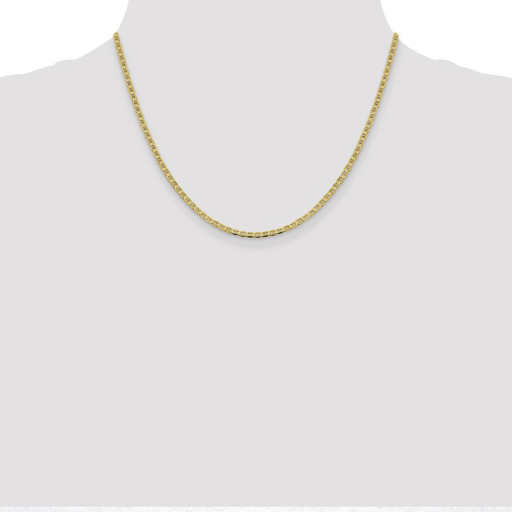10K Gelbgold 2.4mm Flach Anker Halskette
