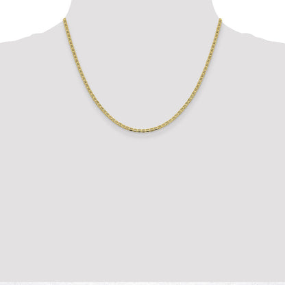 10K Gelbgold 2.4mm Flach Anker Halskette
