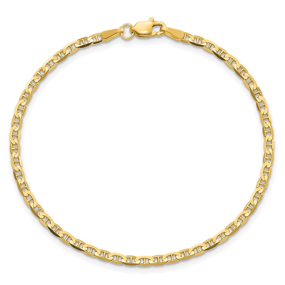10K Gelbgold 2.4mm Flach Anker Kette Fußkettchen