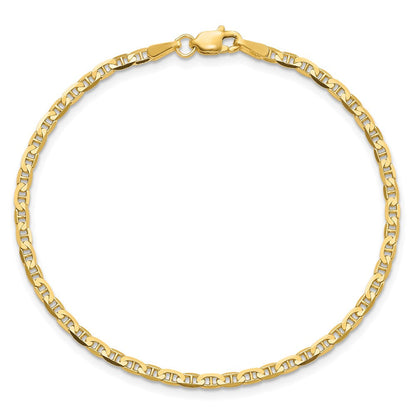10K Gelbgold 2.4mm Flach Anker Kette Fußkettchen