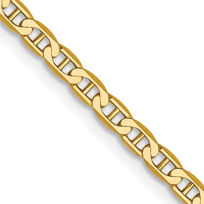 10K Gelbgold 2.4mm Flach Anker Halskette
