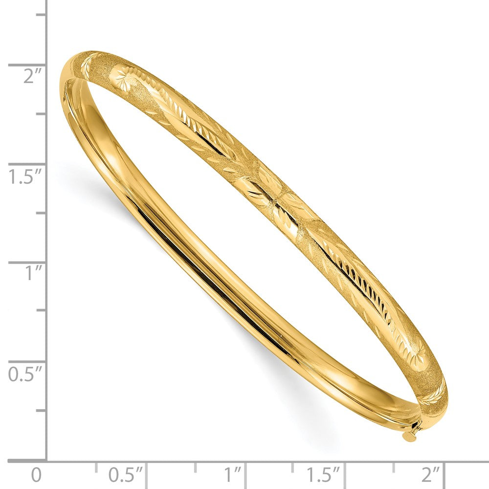 10K Gelbgold 3/16 Florentinisch Graviert Klappbar Armreif Armband