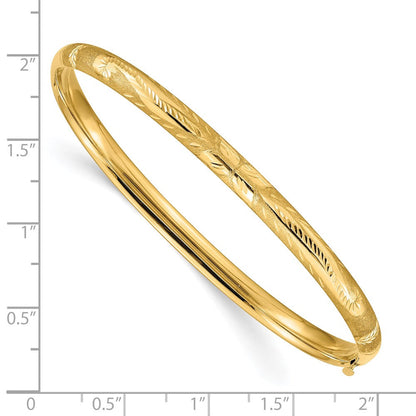 10K Gelbgold 3/16 Florentinisch Graviert Klappbar Armreif Armband