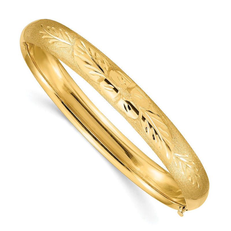 10K Gelbgold 5/16 Florentinisch Graviert Klappbar Armreif Armband