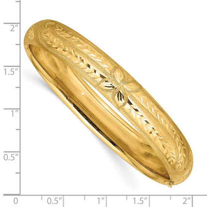 10K Gelbgold 7/16 Florentinisch Graviert Klappbar Armreif Armband