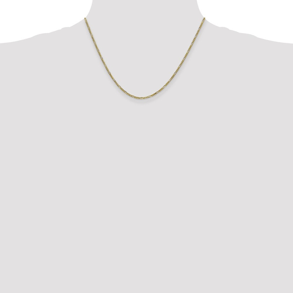 10K Gelbgold 1.75mm Flach Figaro Halskette