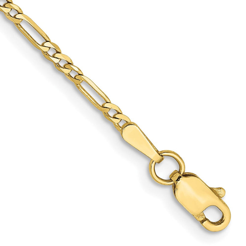 10K Gelbgold 1.75mm Flach Figaro Gliederarmband