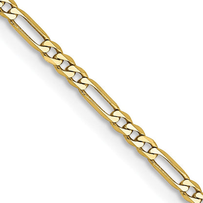 10K Gelbgold 1.75mm Flach Figaro Halskette