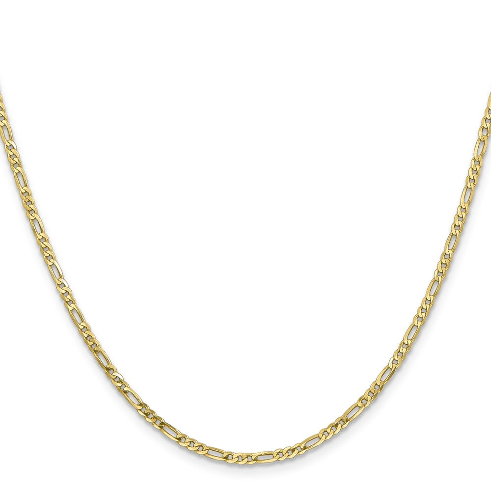 10K Gelbgold 2.2mm Flach Figaro Halskette