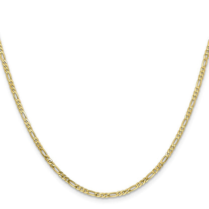 10K Gelbgold 2.2mm Flach Figaro Halskette