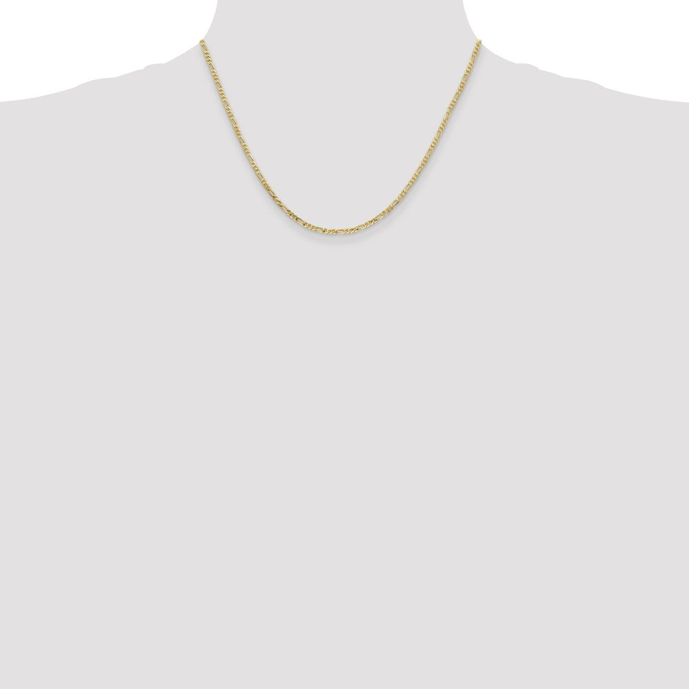 10K Gelbgold 2.2mm Flach Figaro Halskette
