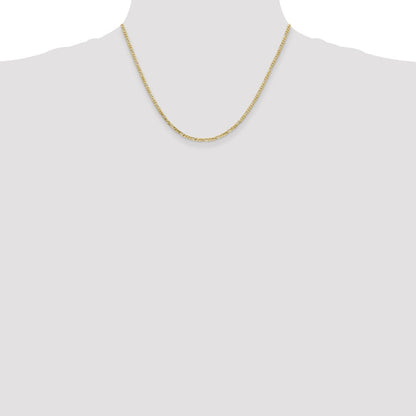 10K Gelbgold 2.2mm Flach Figaro Halskette