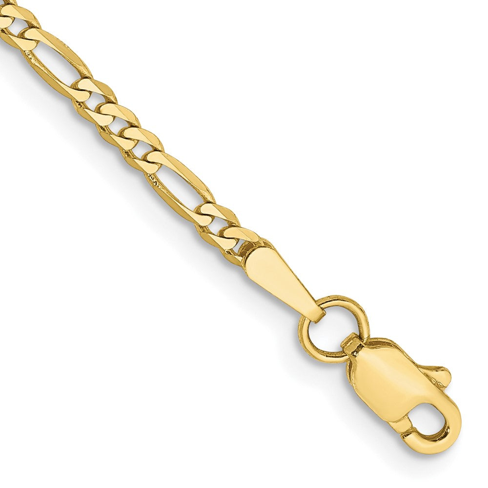 10K Gelbgold 2.2mm Flach Figaro Gliederarmband