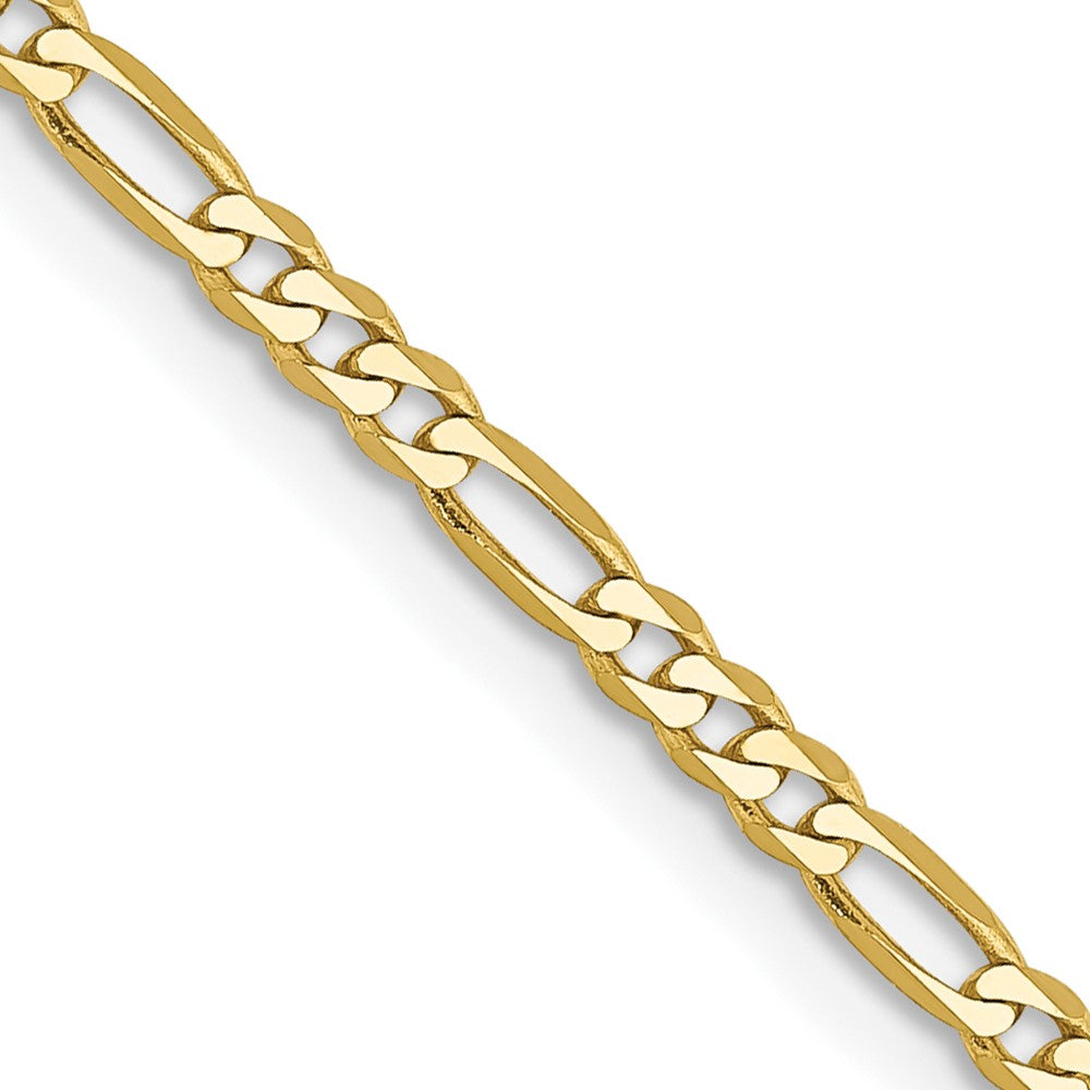 10K Gelbgold 2.2mm Flach Figaro Halskette