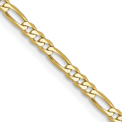 10K Gelbgold 2.2mm Flach Figaro Halskette