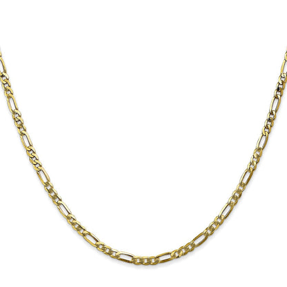 10K Gelbgold 2.75mm Flach Figaro Halskette