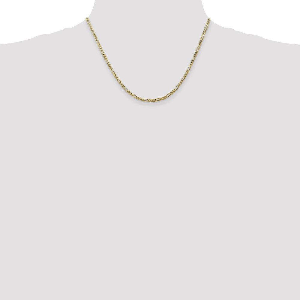 10K Gelbgold 2.75mm Flach Figaro Halskette