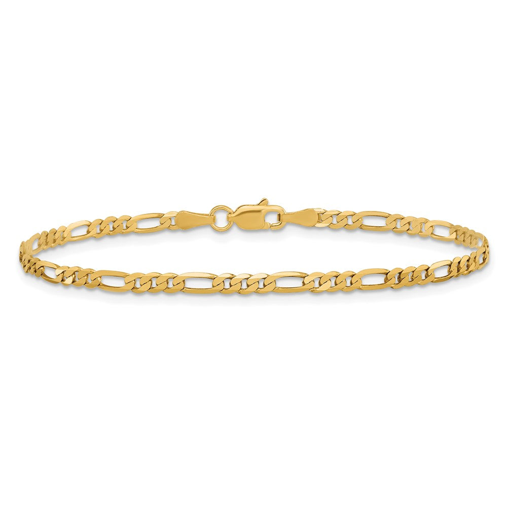 10K Gelbgold 2.75mm Flach Figaro Gliederarmband