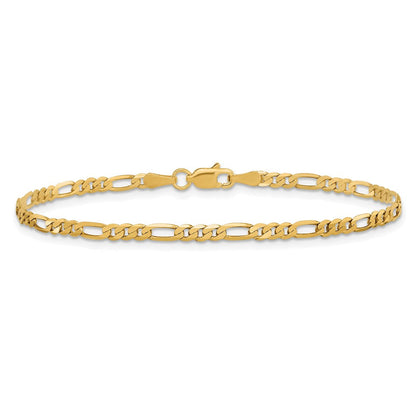 10K Gelbgold 2.75mm Flach Figaro Gliederarmband