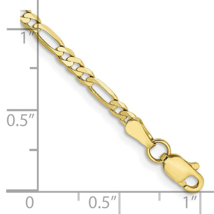 10K Gelbgold 2.75mm Flach Figaro Gliederarmband