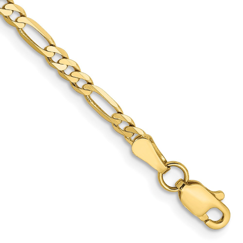 10K Gelbgold 2.75mm Flach Figaro Gliederarmband