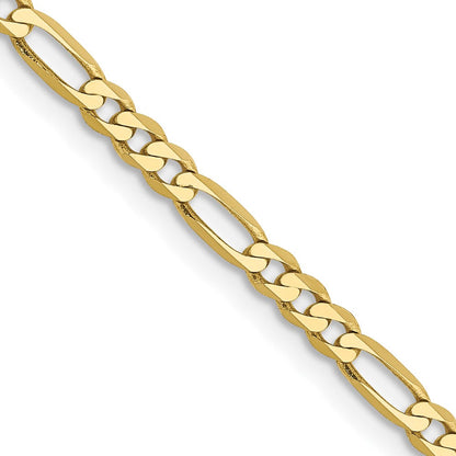 10K Gelbgold 2.75mm Flach Figaro Halskette