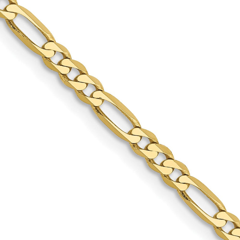 10K Gelbgold 2.75mm Flach Figaro Halskette