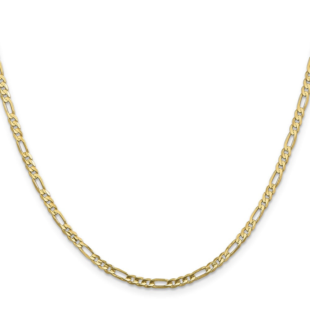 10K Gelbgold 3mm Flach Figaro Halskette