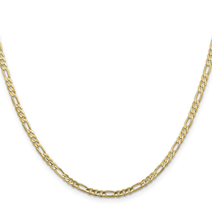 10K Gelbgold 3mm Flach Figaro Halskette