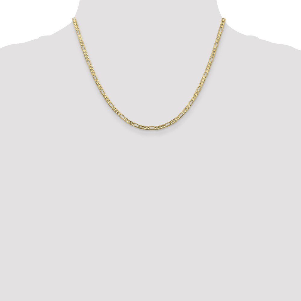 10K Gelbgold 3mm Flach Figaro Halskette