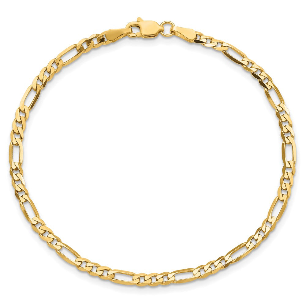 10K Gelbgold 3mm Flach Figaro Gliederarmband