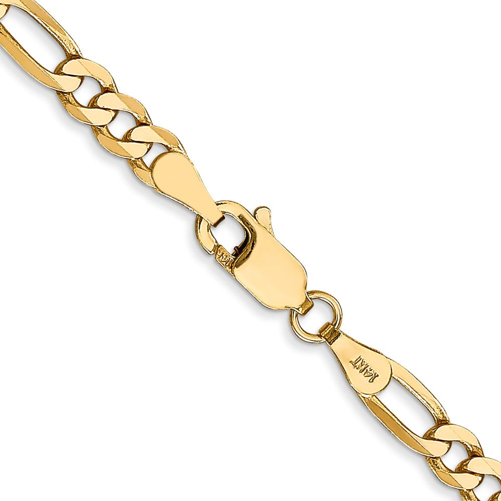 10K Gelbgold 4mm Flach Figaro Halskette