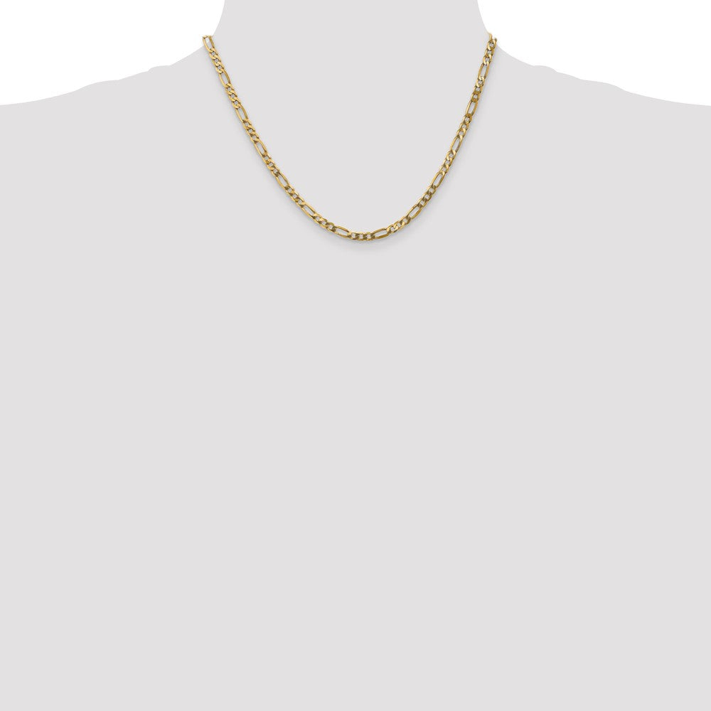 10K Gelbgold 4mm Flach Figaro Halskette