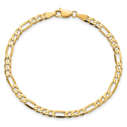 10K Gelbgold 4mm Flach Figaro Kette Fußkettchen
