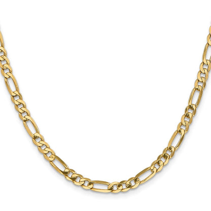 10K Gelbgold 4.75mm Flach Figaro Halskette