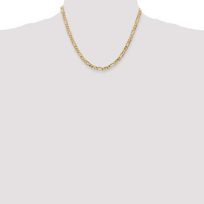 10K Gelbgold 4.75mm Flach Figaro Halskette