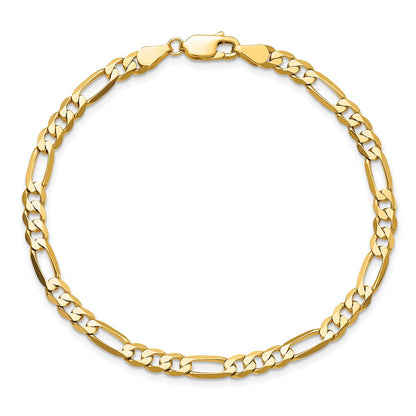 10K Gelbgold 4.75mm Flach Figaro Gliederarmband
